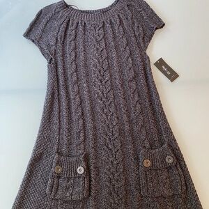 Style & Co. Gray Cable Knit Midi Dress